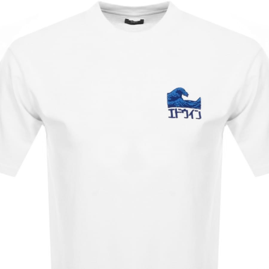 Alternative Image for ProductEdwin The Wave Crew Neck Logo T Shirt White2
